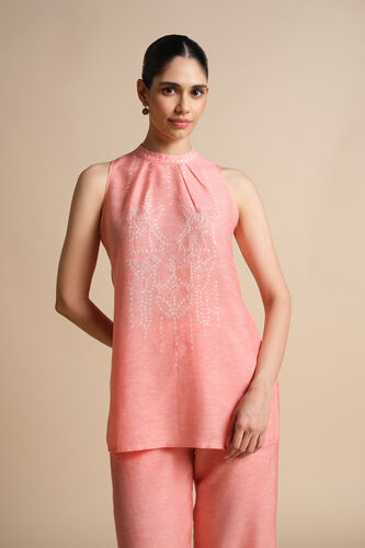 Daylily Handcrafted Bandhani Linen Co-ord - Blush, Blush, image 4